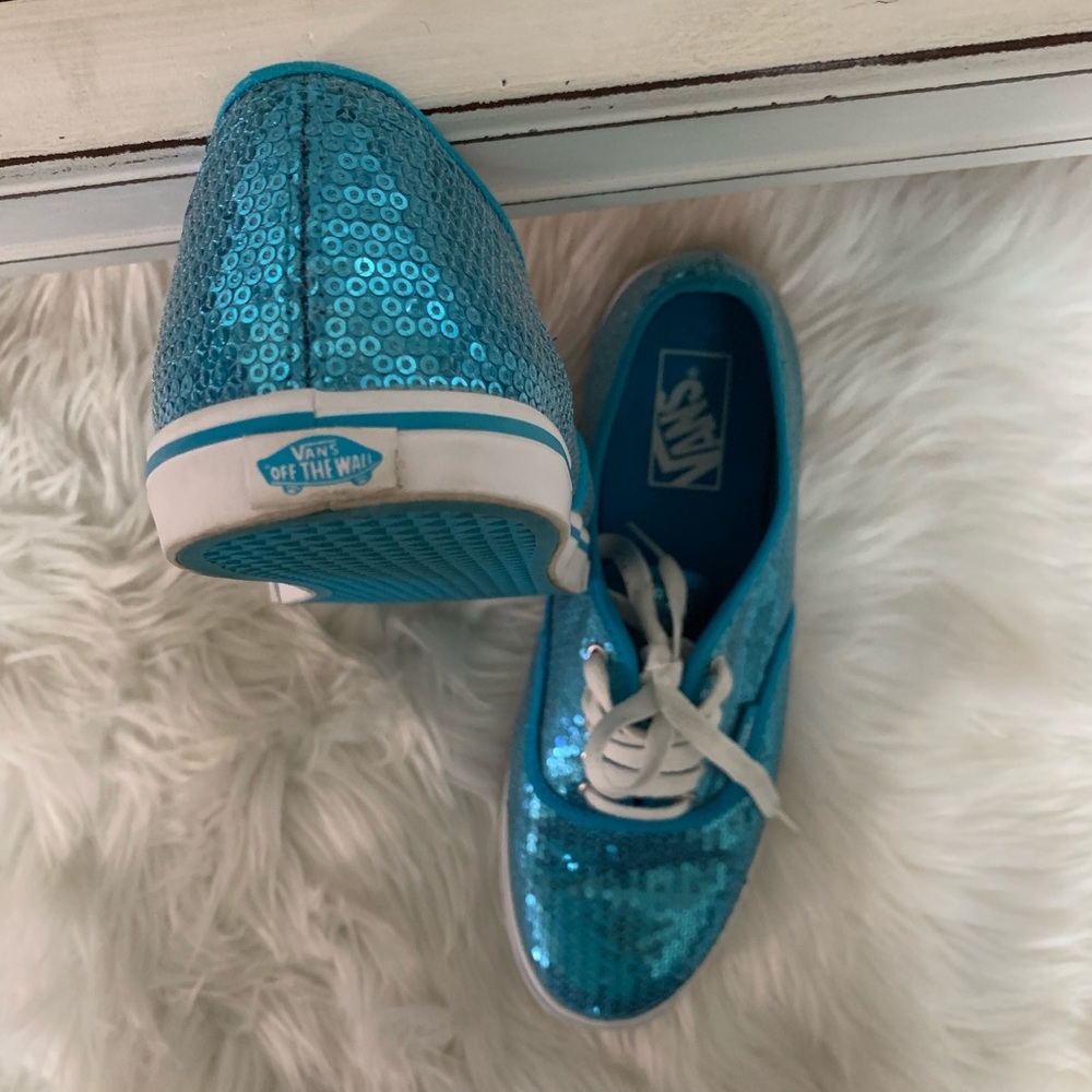 Vans Sequin turquoise sneakers 9.5 women’s 8 men’s - Picture 8 of 8